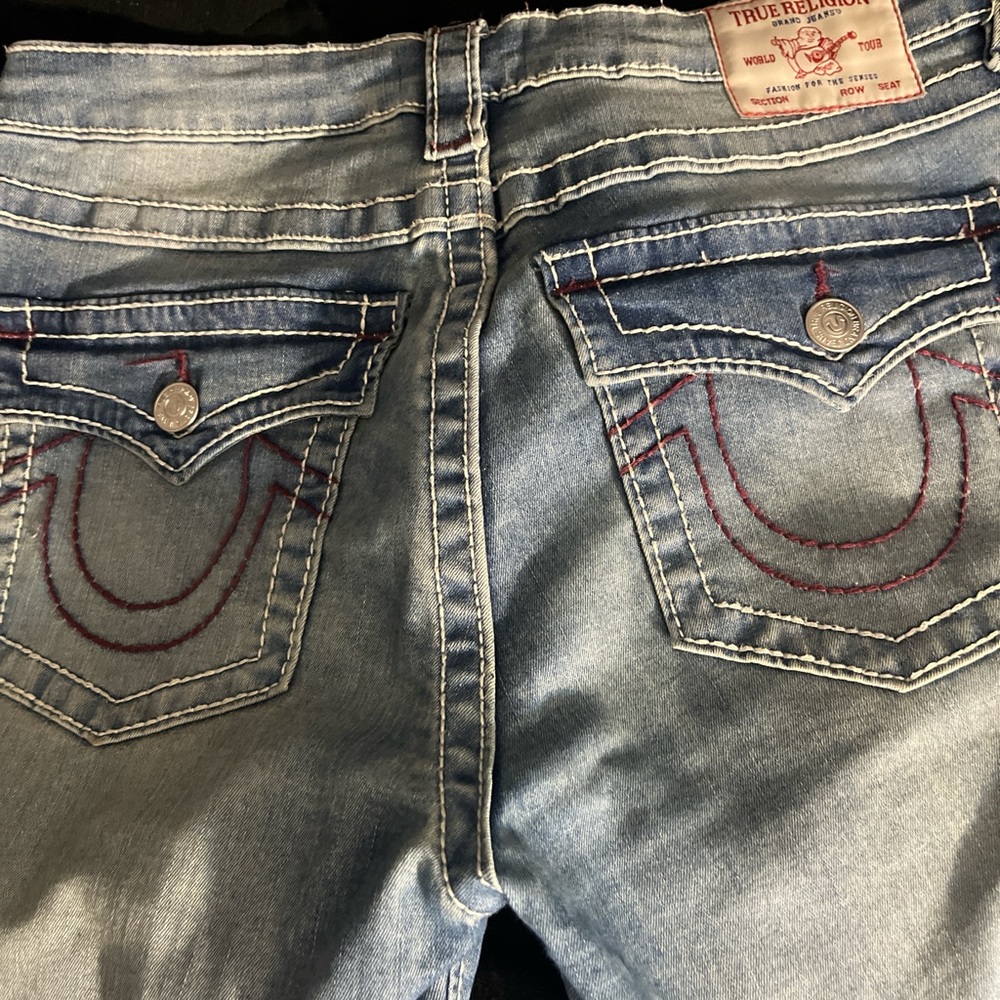BECCA true religion Blue Denim Mid Rise Bootcut Jeans
